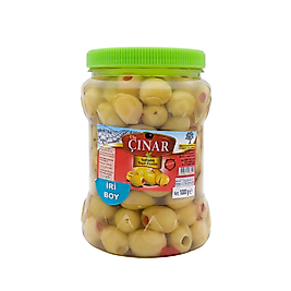 Biberli Dolgulu Yeşil Zeytin İri Boy 1 Kg