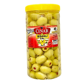Biberli Dolgulu Yeşil Zeytin İri Boy 1 Kg
