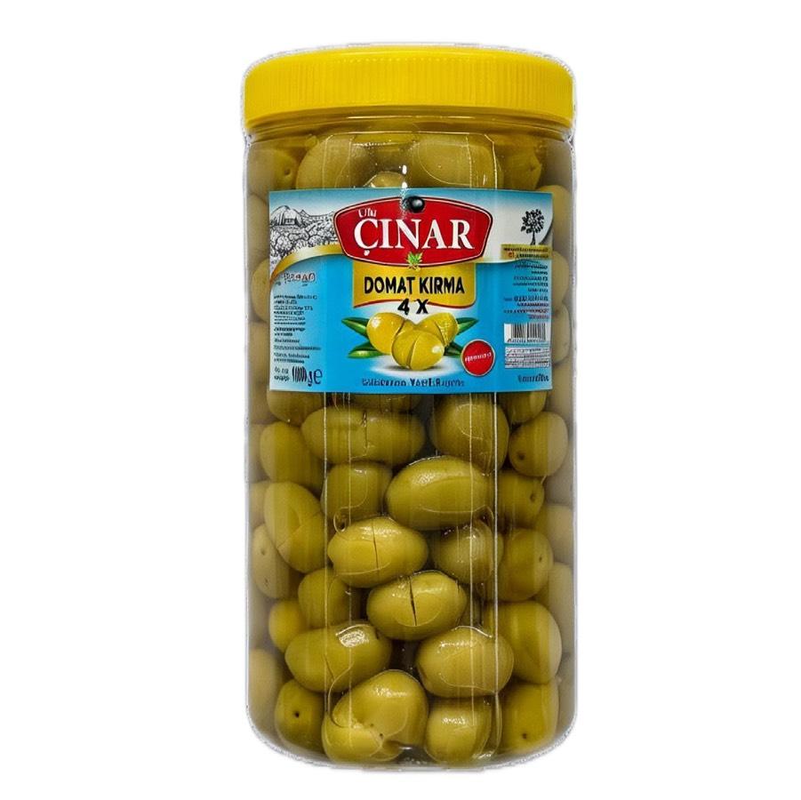 4X Domat Kırma Yeşil Zeytin (İri̇ Boy) 1 Kg