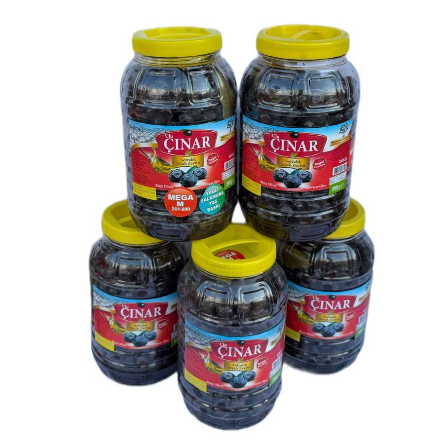 Mega Siyah Zeytin Az Tuzlu 2 Kg X 5 Adet= 10 Kg