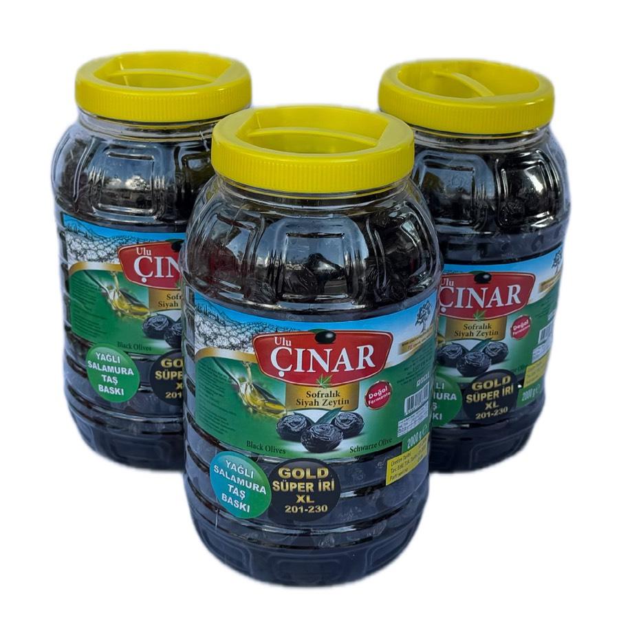 Gold Siyah Zeytin Az Tuzlu 2 Kg X 3 Adet= 6 Kg