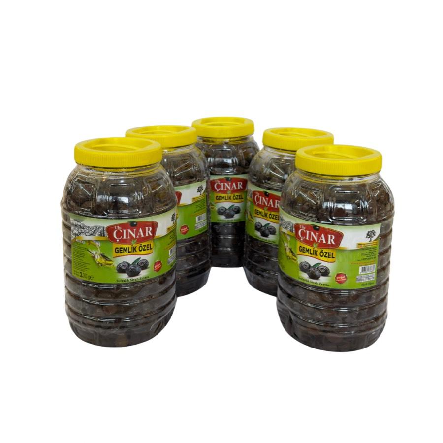 Gemlik ÖZEL - Siyah Zeytin 2 Kg X 5 Adet= 10 Kg