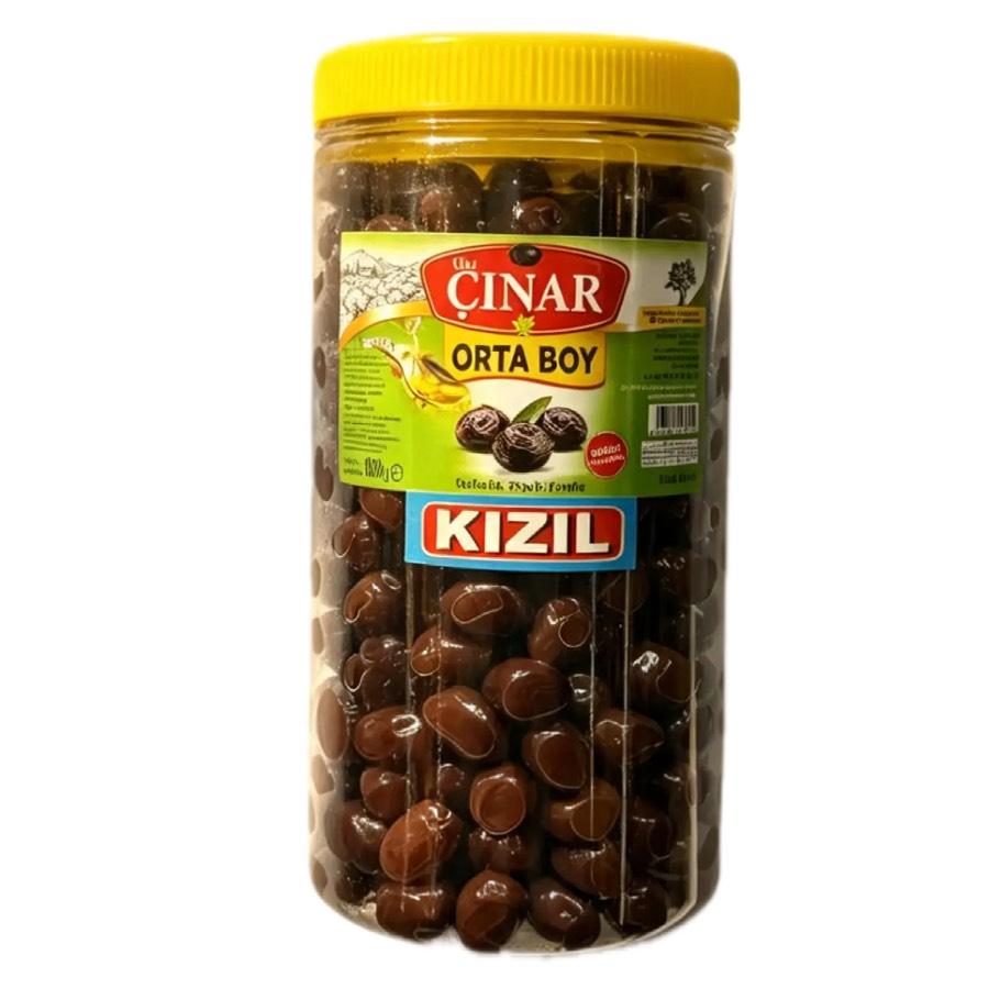 KIZIL - Orta Boy Siyah Zeytin Orta Tuzlu  1 Kg