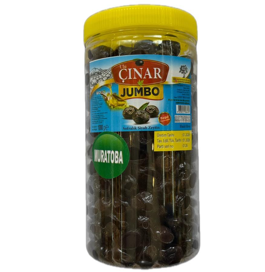 Muratoba_ JUMBO Siyah zeytin - Az tuzlu.  1 kg