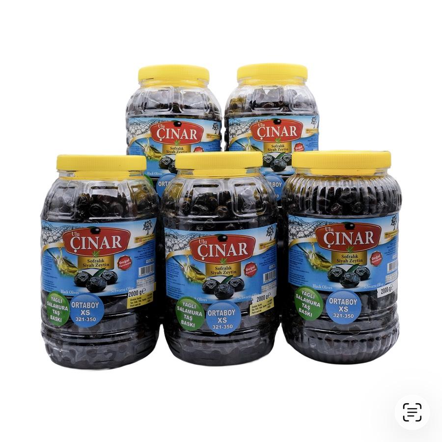 ORTA Boy - Siyah Zeytin Az Tuzlu 2 Kg X 3 Adet= 6 Kg